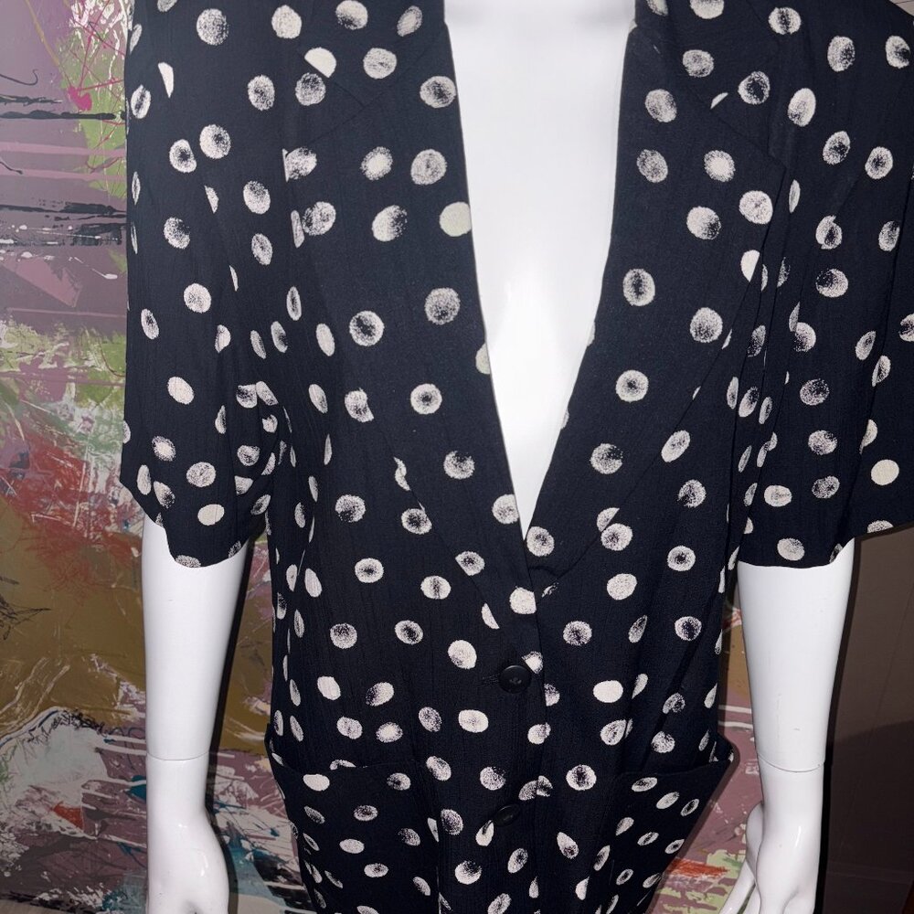 Vintage B.B. Studio Polka Dot Short Sleeve Blazer 7/8